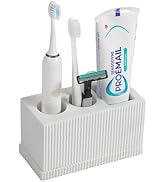rejomiik Toothbrush Holders for Bathroom Countertop, 3 Slots Electric Tooth Brushing Storage Orga...