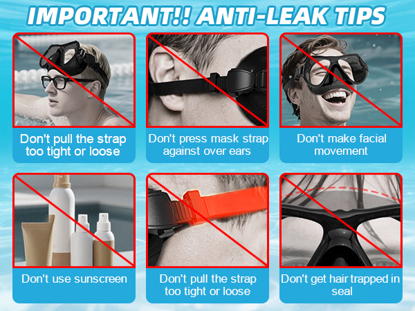 Anti-leak sorkel mask