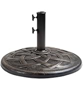 Helios&Hestia 31 lb Heavy Duty Umbrella Base, Round Resin Stand Weight for Patio Outdoor Market T...