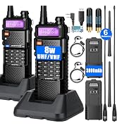 BAOFENG UV-5R pro 8W Handheld Ham Radios Multi Band Walkie Talkie Long Range Radios with Earpiece...
