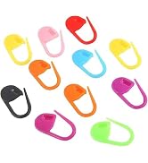 Pack of 50pcs Knitting Crochet,Random Color Lock Reusable Plastic Ring Markers Small Size for Kni...