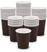 Fedmut 50 Pack Paper Cups 8 oz, Premium Disposable Coffee Cups Brown, Cold Hot Beverage Cups Pape...