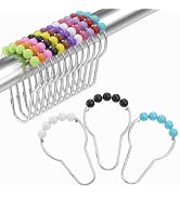 Amazer Shower Curtain Hooks, Decorative Shower Curtain Hooks, Colorful Shower Curtain Hooks, Rust...