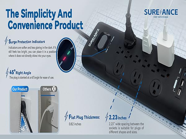 Power strip surge protector