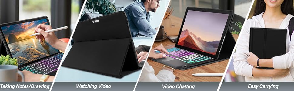 Wireless Keyboard with Slim Stand Cover Case