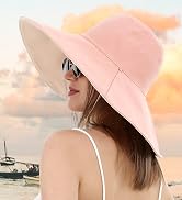 Sun Hat for Women Wide Brim Reversible Double-Sided UV Protection Cotton Fisherman Cap Summer