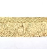 BEL AVENIR Brush Fringe Trim Basic Trim Collection 6.5 Yard x 3.54 Inches - Gold