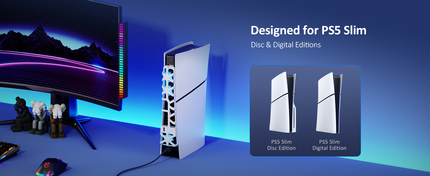The cooling fan is compatible with both versions of the PS5 Slim