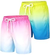 GENTABY 2 Pack Boys Swim Trunks Toddler Boys Swimming Shorts Quick Dry with Mesh Liner Beach Boar...