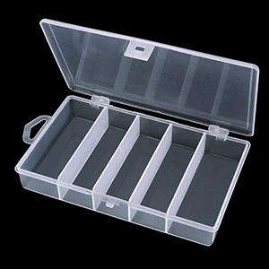 Each box has 5 compartments for easy sorting