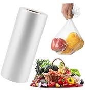 12”×16” Clear Plastic Produce Bags Roll, FungLam Food Storage Bags, Plastic Bags for Bread, Veget...