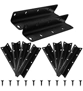 10 Pcs L Bracket, Black Corner Bracket, 8 Inch Stainless Steel L Angle Bracket, Heavy Duty Corner...