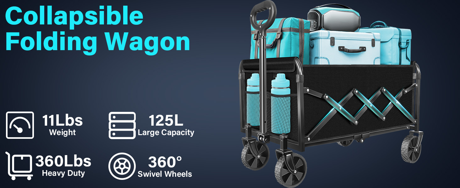 collapsible wagon portable,utility foldable wagon,outdoor wagon,family grocery wagon,apartment wagon
