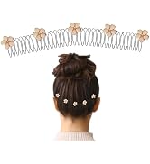 2Pcs Stretchable Invisible Flower Hair Clips- U Shape Hair Finishing Fixer Comb| Stretchable Hair...