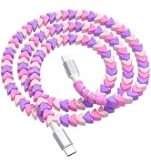 COOYA USB C to USB C Cable Vintage Colorful Heart Beads Charger Cord 60W for Super Fast Charging ...