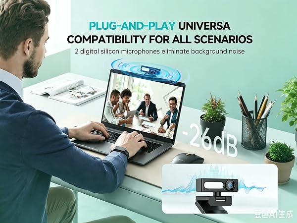 dual mics webcam