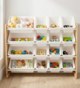 Humble Crew Toy Storage Organizer with 16 Removable Storage Bins for Kids Playroom, 4-Tier Toddle...