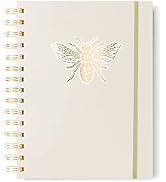 Gold Foil Bee Spiral Bullet Journal, 7x9 inch, Dot Grid