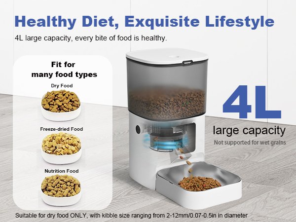 automatic cat feeder with smooth food dispensing system