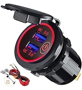 Quick Charge 3.0 Dual USB Car Charger Socket with Touch Switch 12V/24V 36W QC3.0 Dual USB Fast Ch...