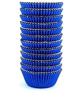Eoonfirst Mini Foil Cupcake Liners Muffin Paper Baking Cups 300 Pcs (Navy Blue)