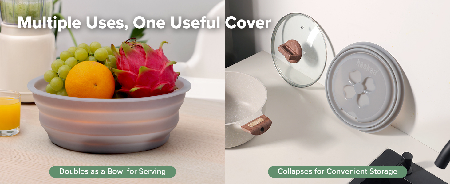 Silicone microwave splatter guard also works as a steamer lid for everyday food prep