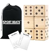 Giant Wooden Yard Dice, Outdoor Games Set of 6 with Two Games