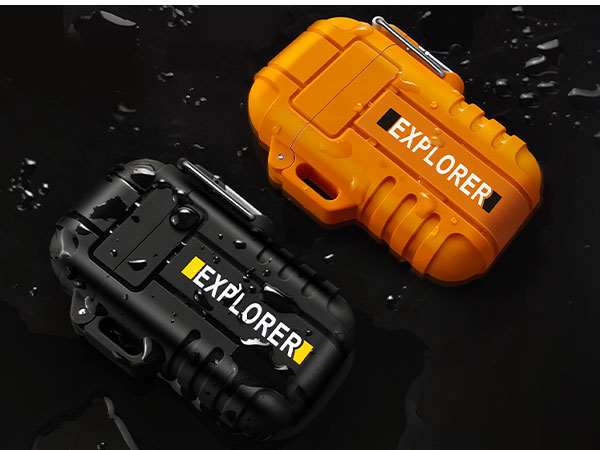 Explorer-branded rugged protective cases in orange and black with textured grip patterns and raised edges for durability.