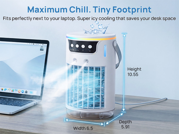 Tiny footprint fans that blow cold air like ac next to laptop for space-saving icy breeze