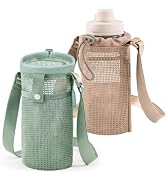 Elmklare Water Bottle Holder Carrier with Strap, Mesh Sports Bottle Bag