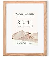 decorUhome Solid Oak Wood 8.5 by 11 Picture Frame Natural | Matted to 6x8 Pictures with High Defi...