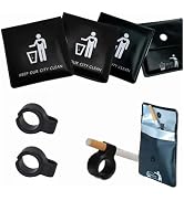 4Pcs Pocket Ashtray Pouch Portable Outdoor Travel Ashtray and 2Pcs Silicone Cigarette Holder