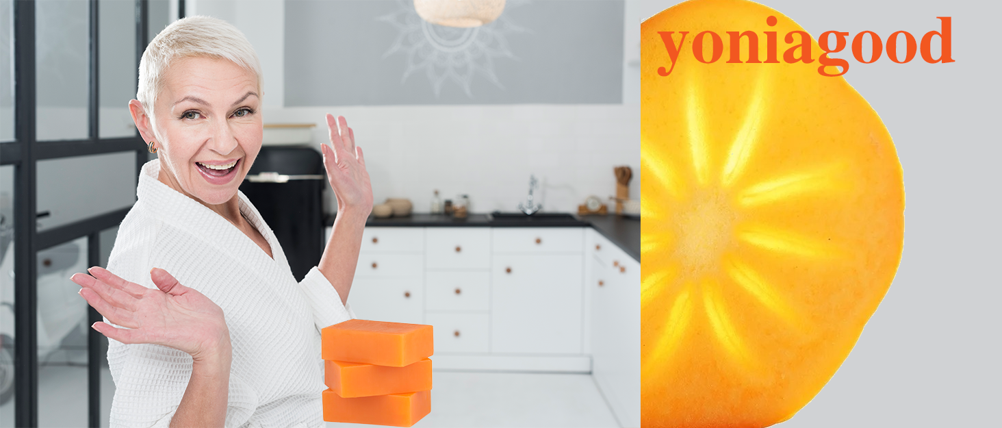 Yoniagood Persimmon Soap — a gentle cleanse rooted in the ancient wisdom of fermented persimmons.