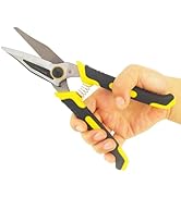 Tin Snips 9 Inch Heavy Duty Shears Straight Metal Cutter with Comfort Grip and Stainless Steel Bl...