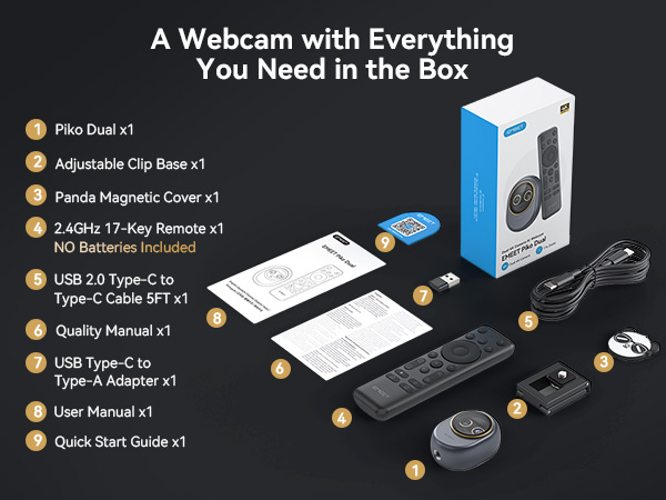 EMEET Piko Dual-Camera 4K Webcam for Streaming