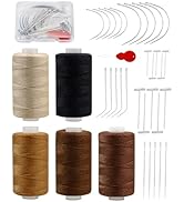 FIVEIZERO 5 Rolls Hair Extension Thread Sewing Threads Hair Weave Threads with 30 Pieces T/C/J/I ...