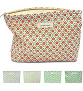 STARDW Flower Cosmetic Bags Makeup Bags for Women,Travel Makeup Bag Large Capacity Canvas Makeup ...