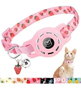 BINGPET AirTag Cat Collar with Bells, Upgraded Safety Elastic Cat Collar with Airtag Cat Collar H...