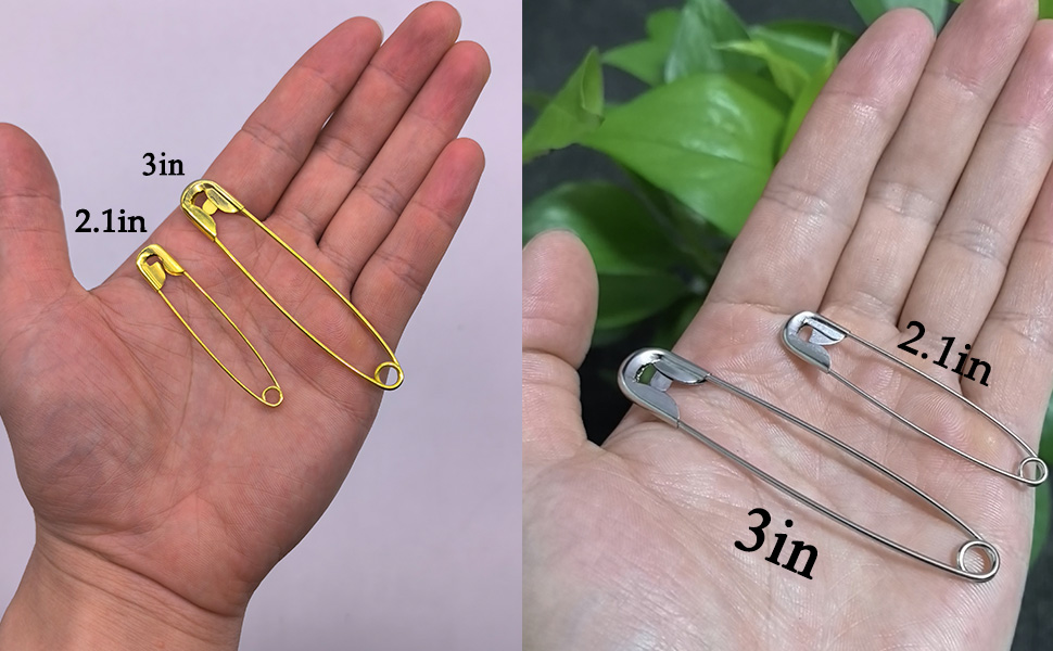 3 Inch Safety Pins silver new