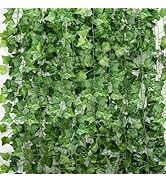 36 Strands 248FT Fake Ivy Garlands Leaves Artificial Vines Faux Green Hanging Plants for Bedroom ...