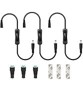 GXILEE Led Switch Connector, Male to Female Inline DC Switch, Includes 3 x 12V Inline Switch, 3 x...