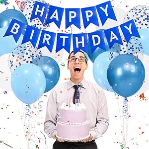 blue birthday decorations