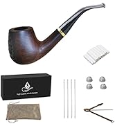 Smoking Pipe,Wood Tobacco Pipe with Gift Box,Ebony Tobacco Pipes for Smoking,Smoking Accessories ...