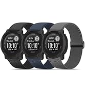 Bolesi 3 Pack Stretchy Nylon Watch Bands Compatible with Garmin Instinct 2/3 45mm/1 Solar,22mm So...