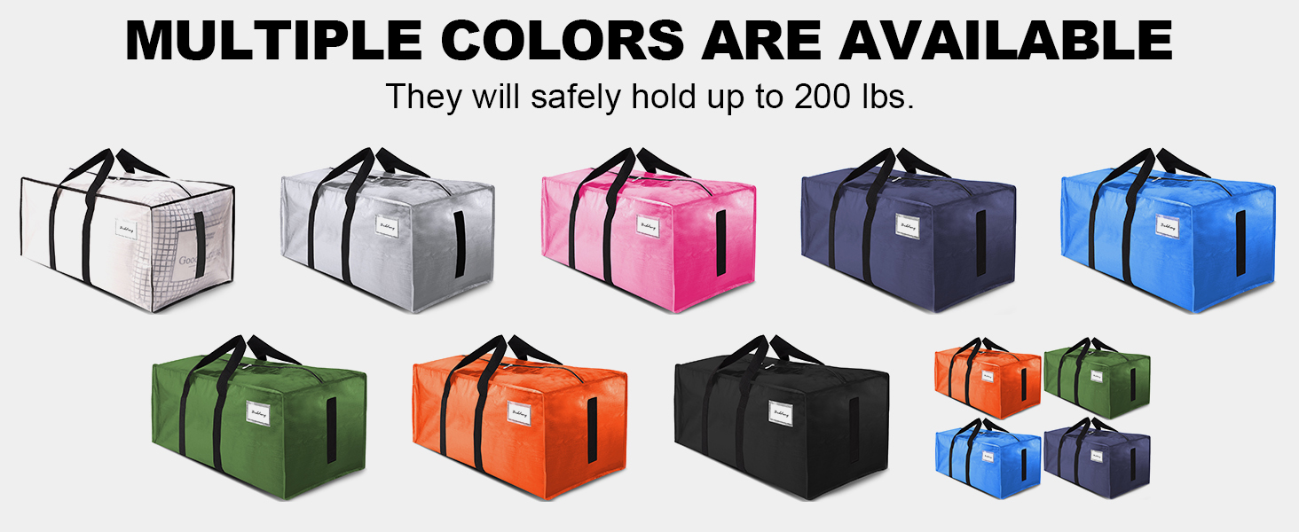 HOMESURE Supports 200lbs Heavy Duty Moving Bags - Durable Zipper & Wrap-Around Handles