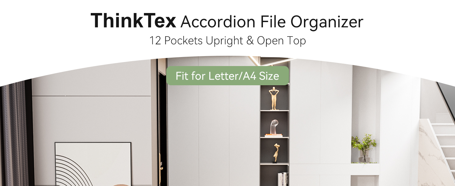 ThinkTex Accordion File Organizer, 12 - Pocket Expanding File Folders