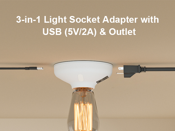 light socket outlet adapter