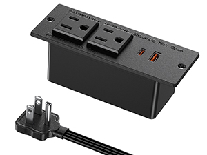 Desk recessed power strip
