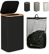 iEGrow Laundry Hamper with Lid, 110L Large Laundry Hamper with Handle and Lid, Collapsible Clothe...