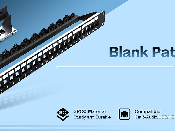 24Port blank keystone patch panel